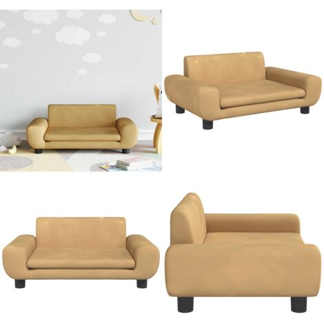 Divano per Bambini Marrone 70x45x33 cm in Velluto - Divano per bambini marrone - Divano per bambini morbido