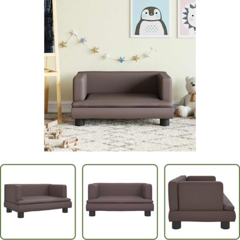 Divano per bambini marrone -  Divano per Bambini Marrone 60x40x30 cm in Similpelle