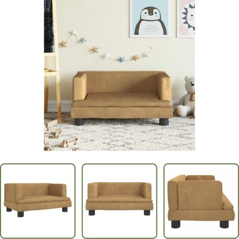 Divano per bambini marrone -  Divano per Bambini Marrone 60x40x30 cm in Velluto