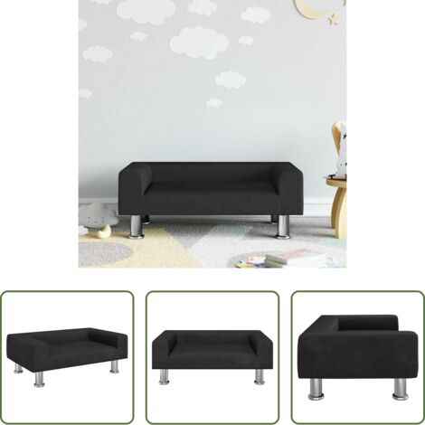 Divano per bambini nero -  Divano per Bambini Nero 70x45x26,5 cm in Velluto
