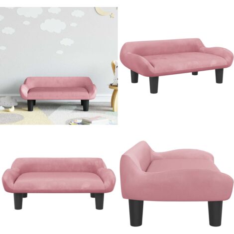 Divano per Bambini Rosa 70x40x24 cm in Velluto - Divano rosa - Divano per bambini in velluto