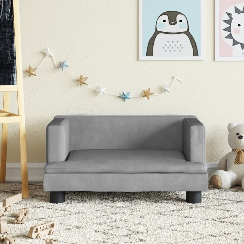 Divano per Bambini，Poltroncina per Bambini，Divano relax Sofà per Bambini Grigio Chiaro 60x40x30 cm in Velluto XZZ245872 MaisonChic