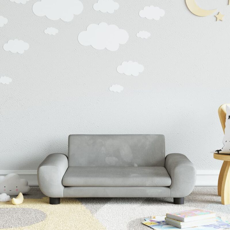 Divano per Bambini,Poltroncina per Bambini,Divano relax Sofà per Bambini Grigio Chiaro 70x45x33 cm in Velluto XZZ391992 MaisonChic