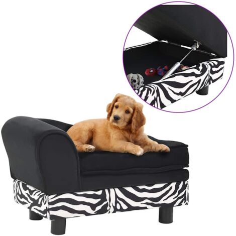 Divano per Cani Nero 57x34x36 cm in Peluche vidaXL