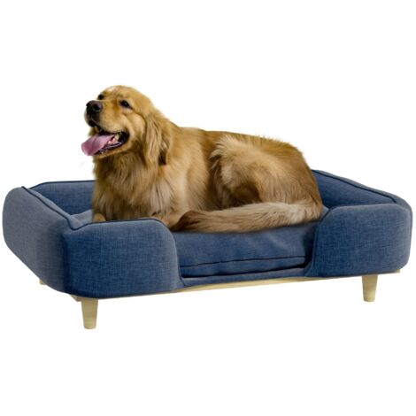Divano per Cani Taglia Grande  fino 30 kg 96x66x24 cm con Cuscino Rimovibile Blu