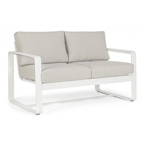 Divano per esterno due posti Bianco MERRIGAN 134x78x h84 cm