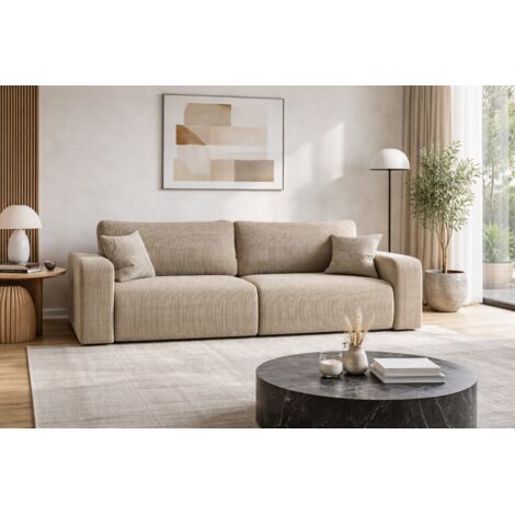 Divano PIANIOO trasformabile con vano contenitore – Elegante beige, perfetto per il soggiorno, massimo comfort, qualità VINOTTI
