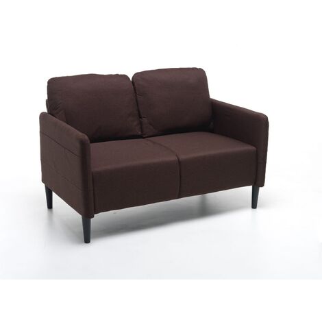 Divano POKER 2 Posti in tessuto marrone mod. M0689-09 misura 135x81xH90 cm