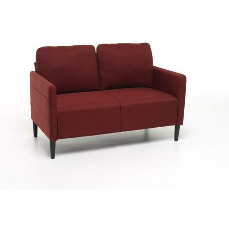 divano "poker" 2 posti tessuto rosso, 135x81x90 cm
