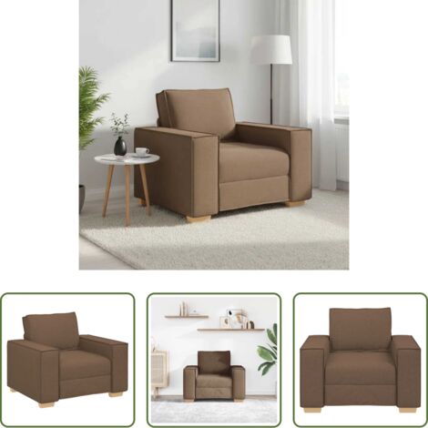 Divano -  Poltrona Divano Marrone 100x78x84 cm Tessuto