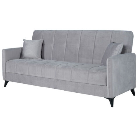 DIVANO PRONTO LETTO SANTI 3P BACOS GRIGIO