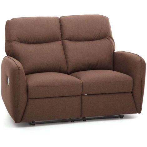 Divano Recliner 2 posti Struttura in legno mod. Kube colore marrone 142x52xH100