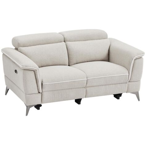 Divano relax elettrico 2 posti in Tessuto Beige - MACARI