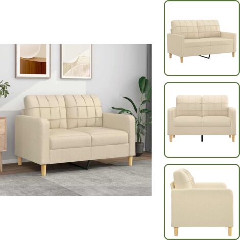 Divano relax - vidaXL Divano a 2 Posti Crema 120 cm in Tessuto - Seduta confortevole