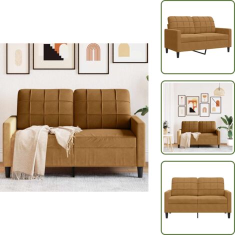 Divano relax - vidaXL Divano a 2 Posti marrone 120 cm in Velluto - Seduta confortevole