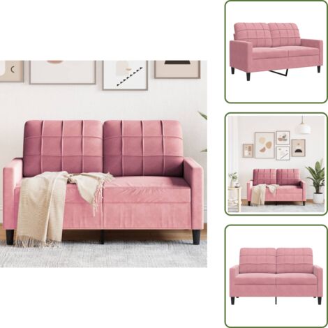 Divano relax - vidaXL Divano a 2 Posti Rosa 120 cm in Velluto - Divano con cuscini