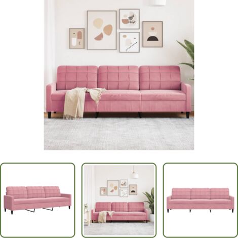 Divano rosa - Divano a 3 Posti rosa 210 cm in Velluto