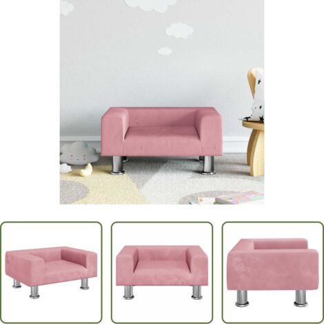 Divano rosa -  Divano per Bambini Rosa 50x40x26,5 cm in Velluto