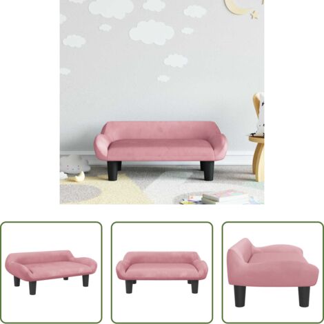 Divano rosa -  Divano per Bambini Rosa 70x40x24 cm in Velluto