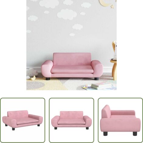 Divano rosa -  Divano per Bambini Rosa 70x45x33 cm in Velluto