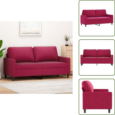 Divano rotondo - vidaXL Divano a 2 Posti Rosso Vino 140 cm in Velluto - Divano moderno