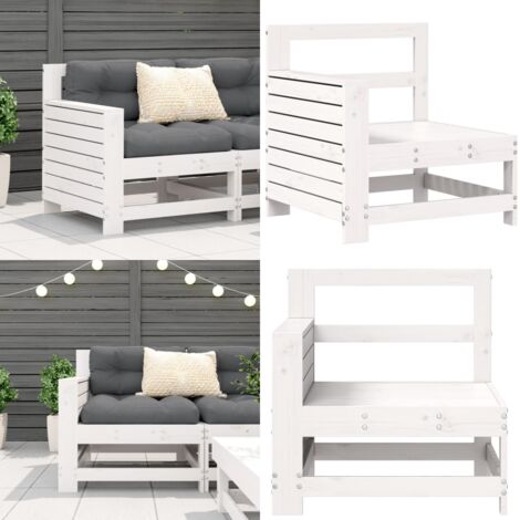 Divano senza Braccioli da Giardino Bianco 69x62x70,5 cm Pino - Seduta da esterno - Divano in legno