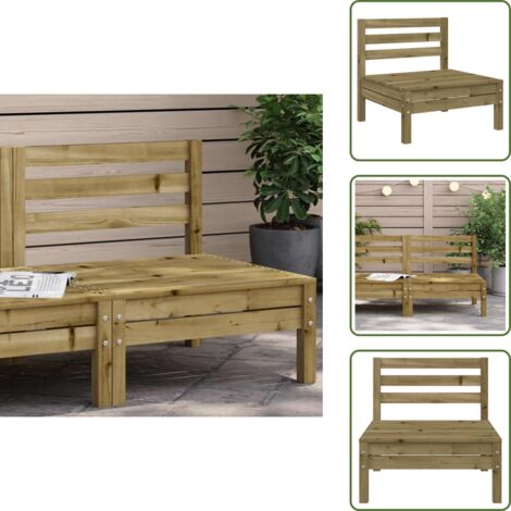 Divano senza braccioli - vidaXL Divano Senza Braccioli da Giardino in Legno di Pino Impregnato - Design a doghe