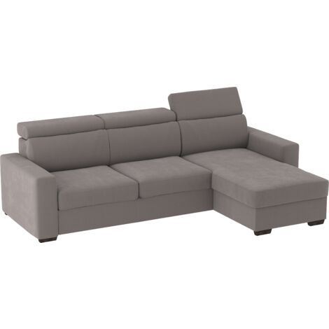 Pouf per divano modulabile con vano contenitore grigio antracite Terence