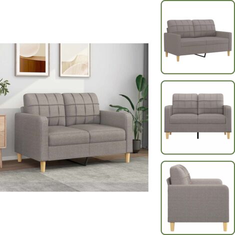 Divano tortora - vidaXL Divano a 2 Posti Tortora 120 cm in Tessuto - Divano moderno