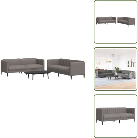 Divano tortora - vidaXL Set di Divani 2 pz Tortora in Tessuto - Divano moderno