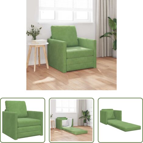Divano trasformabile -  Divano letto 60cm Verde chiaro Velluto