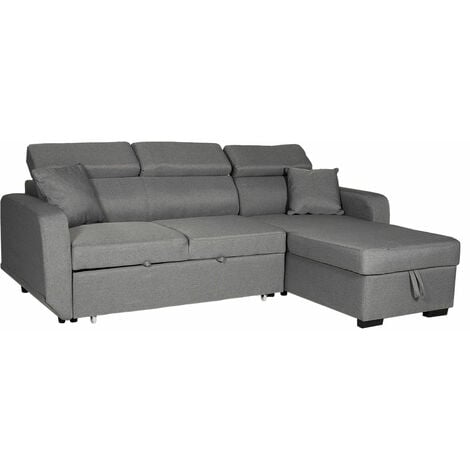 Divano trasformabile WARREN 3 posti grigio