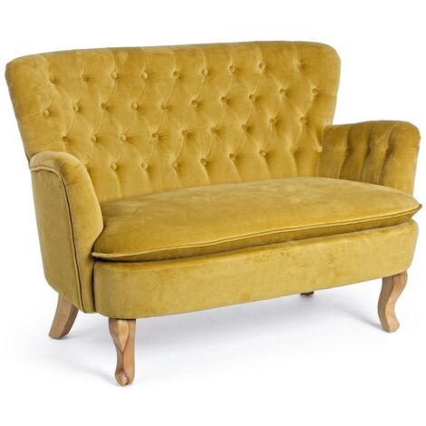Divano vintage 2 posti Orlins Senape 114x69x79h cm
