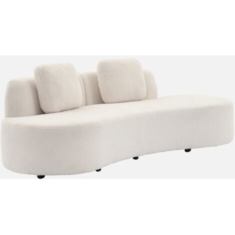 SWEEEK Divano virgola organico 3 posti bouclé