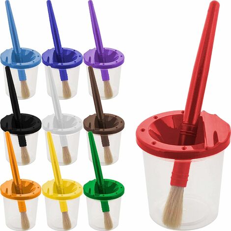Divers pinceaux de peinture de couleur pinceaux mélangeant des couleurs mélangeant des gobelets anti-déversement graffiti bricolage pinceaux gobelets 10 pièces