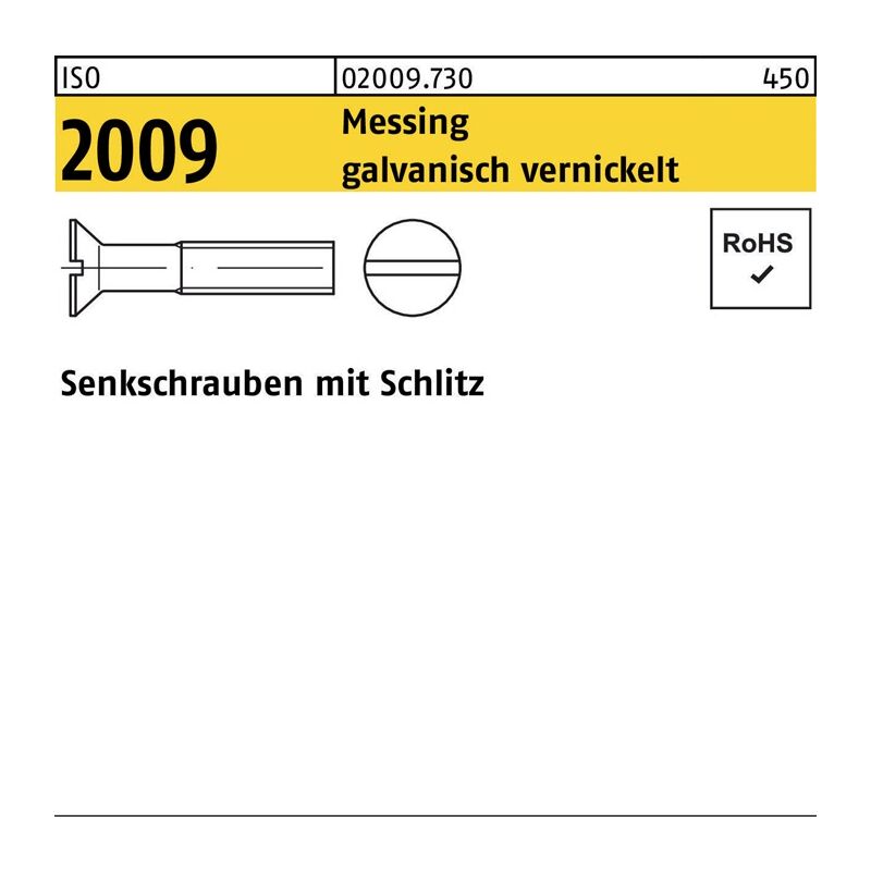 020097309060020 Senkschraube iso 2009 m.Schlitz m 6 x 20 Messing galvanisch ver | 04051426685919 020097309060020 Senkschraube iso 2009 m.Schlitz m 6 x 20 Messing galvanisch ver | 04051426685919