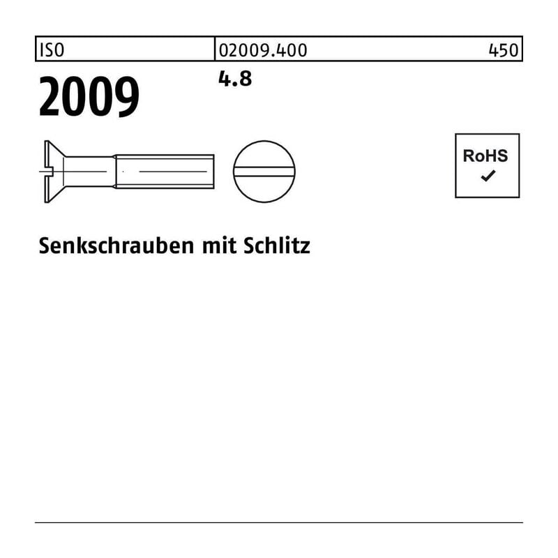 020094000100060 Senkschraube iso 2009 m.Schlitz m 10 x 60 4.8 | 04051426675460