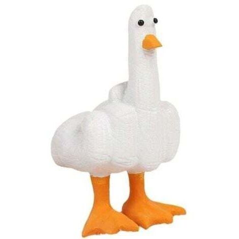 Divertida estatua de pato de resina con la frase "Duck You" para el hogar o la oficina – Regalo original