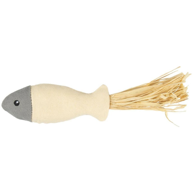 

Divertido juguete natural para peces. 20 cm. gris beige. gama verde. juguete para gatos.