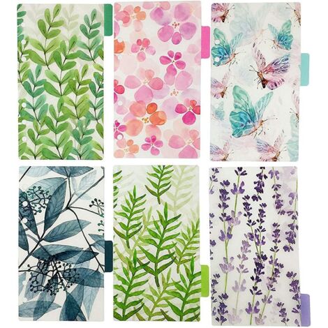 Diviseur De Classeur - 6 Onglets - Polypropylène - Pour Planners A6 À 6 Anneaux - Format Standard - 106 x 173 mm - Lot De 1