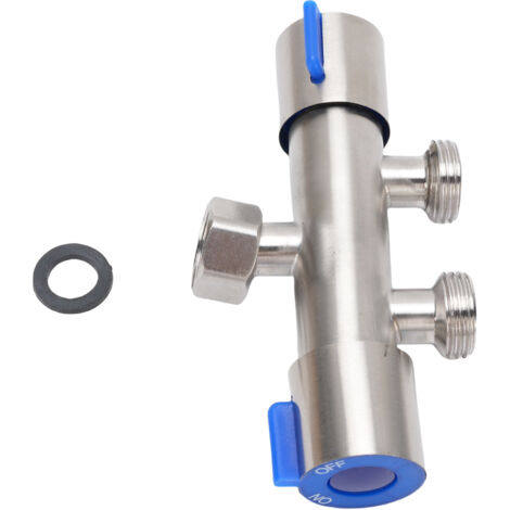 Diviseur de Robinet Extérieur en Acier Inoxydable 304 G1/2 Femelle, 1 Entrée 2 Sorties avec Contrôle Indépendant, Splitter pour Jardin et Maison