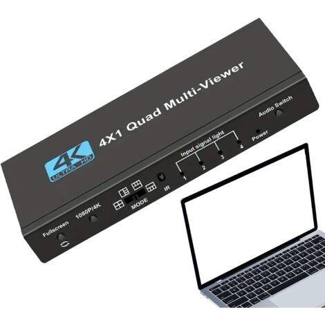 Diviseur TV - Commutateur Quad Écran - Affichage TV Numérique 4K 4 - en - 1