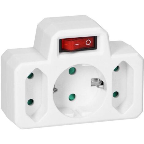 Divisor 1x2P+Z, 2x2P/II con interruptor OR-AE-13191(GS) schuko