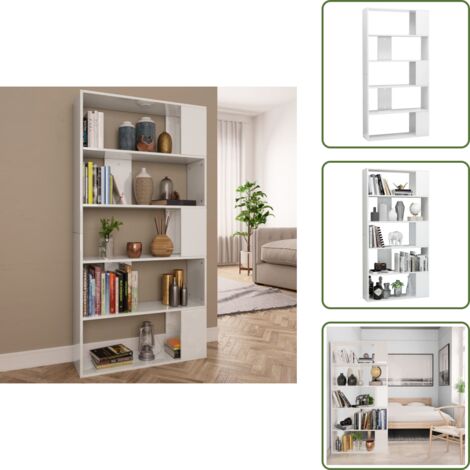 Divisor de ambientes - vidaXL Estantería/divisor de espacios blanco brillante 80x24x159 cm - Estantería con compartimentos