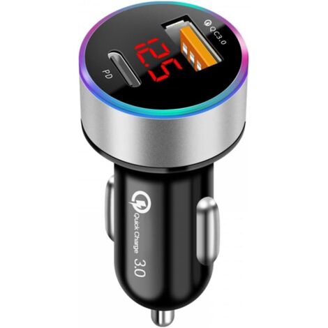 Divisor de encendedor de coche (2 unidades), adaptador de cargador de coche QC 3.0, carga rápida, toma de mechero, divisor de cargador para GPS, grabadora de coche y teléfono.