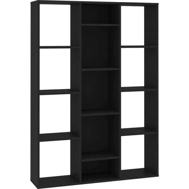 

vidaXL Divisor de espacios/estantería aglomerado negro 100x24x140 cm - Negro