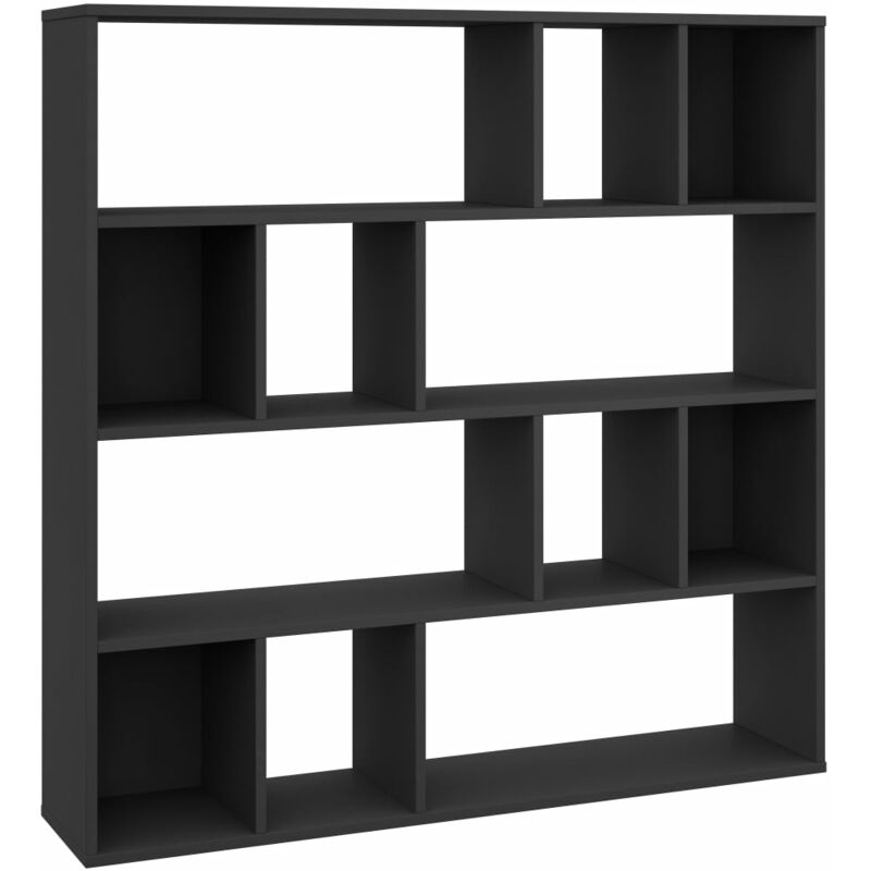 

vidaXL Divisor de espacios/estantería aglomerado negro 110x24x110 cm - Negro
