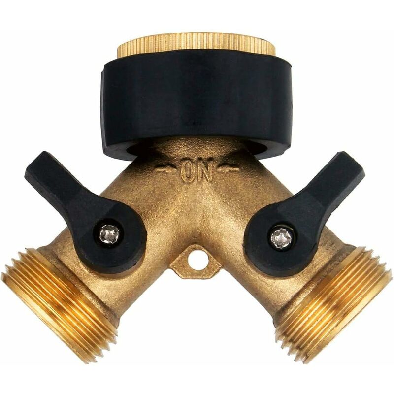 

Divisor de grifo de jardín de latón de 2 vías de servicio pesado adaptador de conexión de manguera 3/4 para riego de jardín - Litzee