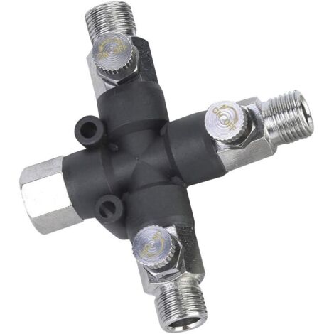 Divisor de manguera de aire, accesorios para compresor de aire, accesorios para compresor de aire con rosca interna y externa de 1/8", ajustable en tres direcciones para manguera de aire.