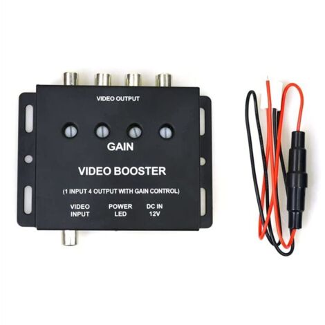 Divisor de vídeo para coche de 1 a 4, amplificador de señal AV para CCTV, TV, LCD y reproductor de DVD. Entrada/salida.